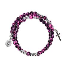 PINK WRAP ROSARY BRACELET - WITH MIRACULOUS MEDAL