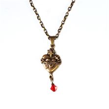 BRONZE TWO HEARTS NECKLACE (19")