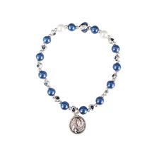 BLUE LOURDES STRETCH BRACELET