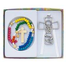 BABY CROSS AND ROSARY SET