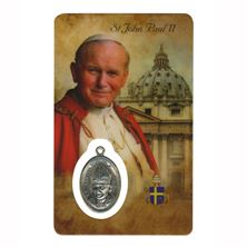 SAINT JOHN PAUL II HOLY CARD WITH MEDAL
