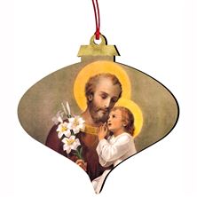 ST JOSEPH WOOD ORNAMENT