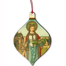 ST DYMPHNA WOOD ORNAMENT