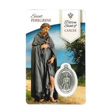 HEALING SAINT PEREGRINE - HOLY CARD WITH MEDAL