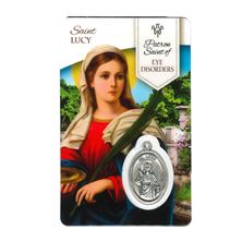 HEALING SAINT LUCY - HOLY CARD WITH MEDAL