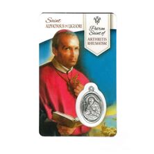 HEALING SAINT ALPHONSUS - HOLY CARD WITH MEDAL