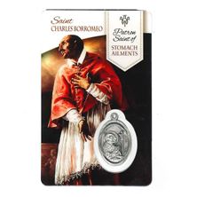 HEALING SAINT CHARLES - HOLY CARD WITH MEDAL