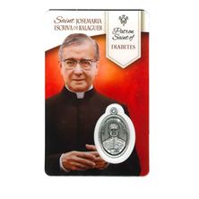 HEALING SAINT JOSEMARIA - HOLY CARD WITH MEDAL