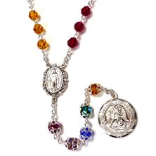 STERLING SILVER AND CRYSTAL ST. MICHAEL CHAPLET WITH BOOKLET