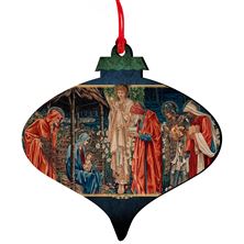 ADORATION OF THE MAGI TAPESTRY WOOD ORNAMENT