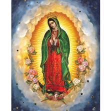GUADALUPE WITH FLOWERS - UNFRAMED PRINT - 8" X 10"