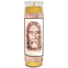 100% BEESWAX - SHROUD OF TURIN (PRAYER FOR SINNERS - BY ST THERESE OF LISIEUX and A NATIONAL PRAYER 2 CHRON 7:14) -DEVOTIONAL CANDLE
