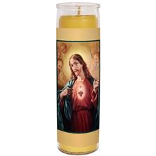 100% BEESWAX - SACRED HEART OF JESUS - DEVOTIONAL CANDLE