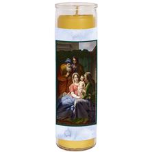 100% BEESWAX - HOLY FAMILY WITH GRANDPARENTS (PRAYER FOR THE FAMILY) - DEVOTIONAL CANDLE