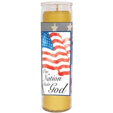 100% BEESWAX - ONE NATION UNDER GOD (GEORGE WASHINGTON) - DEVOTIONAL CANDLE