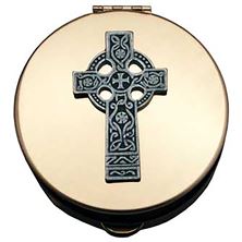 CELTIC CROSS BRASS PYX