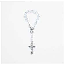 ST. CHRISTOPHER CRYSTAL BEAD SINGLE DECADE AUTO ROSARY