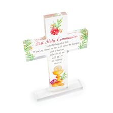 FIRST HOLY COMMUNION ACRYLIC CROSS - JOHN 6:35