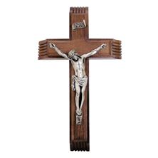 WALNUT ADORATION CRUCIFIX - 12"