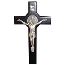 BLACK WOOD ST. BENEDICT WALL CRUCIFIX