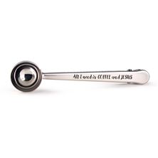 COFFEE SCOOP/CLIP - ALL I NEED IS COFFEE and JESUS - SILVER
