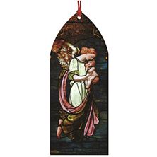 GUARDIAN ANGEL PROTECTING CHILD STAINED GLASS WOOD ORNAMENT