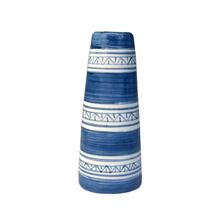 HANDPAINTED TAPER CANDLE STICK/BUD VASE WITH CANDLE (BY MONASTERY OF BETHLEHEM)  - DUSTY BLUE