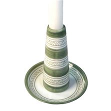 CANDLE STICK or BUD VASE WITH VOTIVE CANDLE PLATE - SAGE GREEN