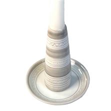 CANDLE STICK or BUD VASE WITH VOTIVE CANDLE PLATE - SILVER GRAY
