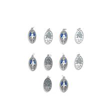 MIRACULOUS MEDAL WITH BLUE ENAMEL (PACK OF 10)