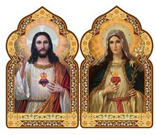 SACRED HEART  OF JESUS AND IMMACULATE  HEART OF MARY DIPTYCH
