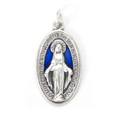 MIRACULOUS MEDAL WITH BLUE ENAMEL
