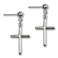 Cross Ball Post Earrings