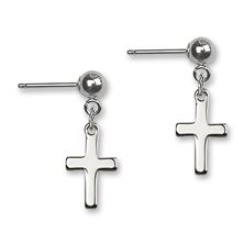 Ball Post Cross Earrings