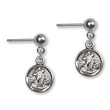 Ball Post Guardian Angel Earrings