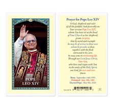 LAMINATED HOLY CARD - PRAYER FOR POPE LEO XIV