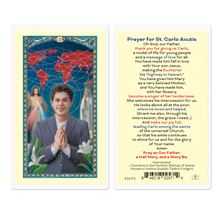 LAMINATED HOLY CARD - SAINT CARLO ACUTIS