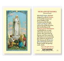LAMINATED HOLY CARD OUR LADY OF FATIMA