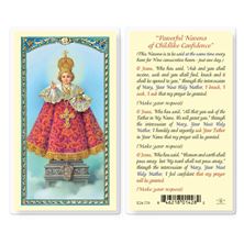 LAMINATED HOLY CARD - INFANT OF PRAGUE NOVENA