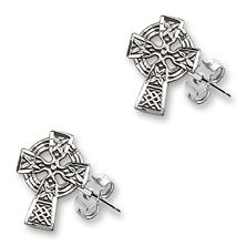 Post Celtic Cross Earrings