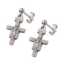 SAN DAMIANO CROSS - STERLING SILVER EARRINGS