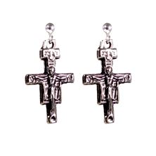 SAN DAMIANO CROSS - STERLING SILVER EARRINGS