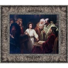JESUS IN THE TEMPLE FRAMED PRINT