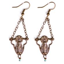 BRONZE MIRACULOUS MEDAL - 1 7/8" EARRINGS