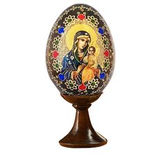 VIRGIN OF THE ETERNAL BLOOM ICON WOOD EGG