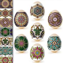 UKRAINIAN EGG WRAPS - GEOMETRIC AND FLORAL DESIGNS