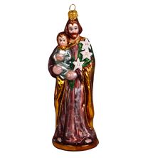 ST. JOSEPH FIGURINE - HAND PAINTED BLOWN GLASS ORNAMENT