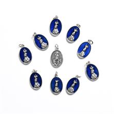 OUR LADY OF FATIMA MEDAL WITH BLUE ENAMEL (PACK OF 10)