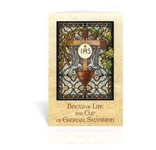 FIRST COMMUNION GREETING CARD - BREAD OF LIFE STAINED GLASS