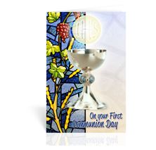 FIRST COMMUNION GREETING CARD - ON YOUR FIRST COMMUNION DAY